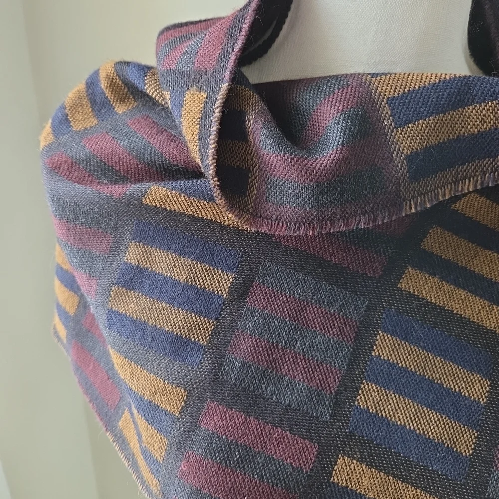 Men's  Merino Wool Fringe Scarf All‎ Over Pattern